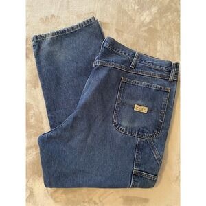 Wrangler Carpenter Jeans Mens 44x30 Blue Medium Wash Relaxed Utility Work